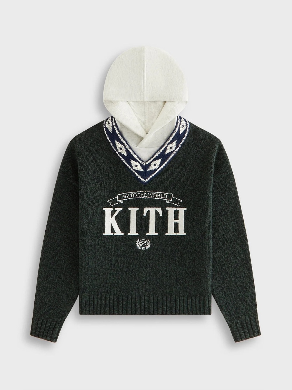 KITH kids (8) Dark Green Hooded Logo Sweater